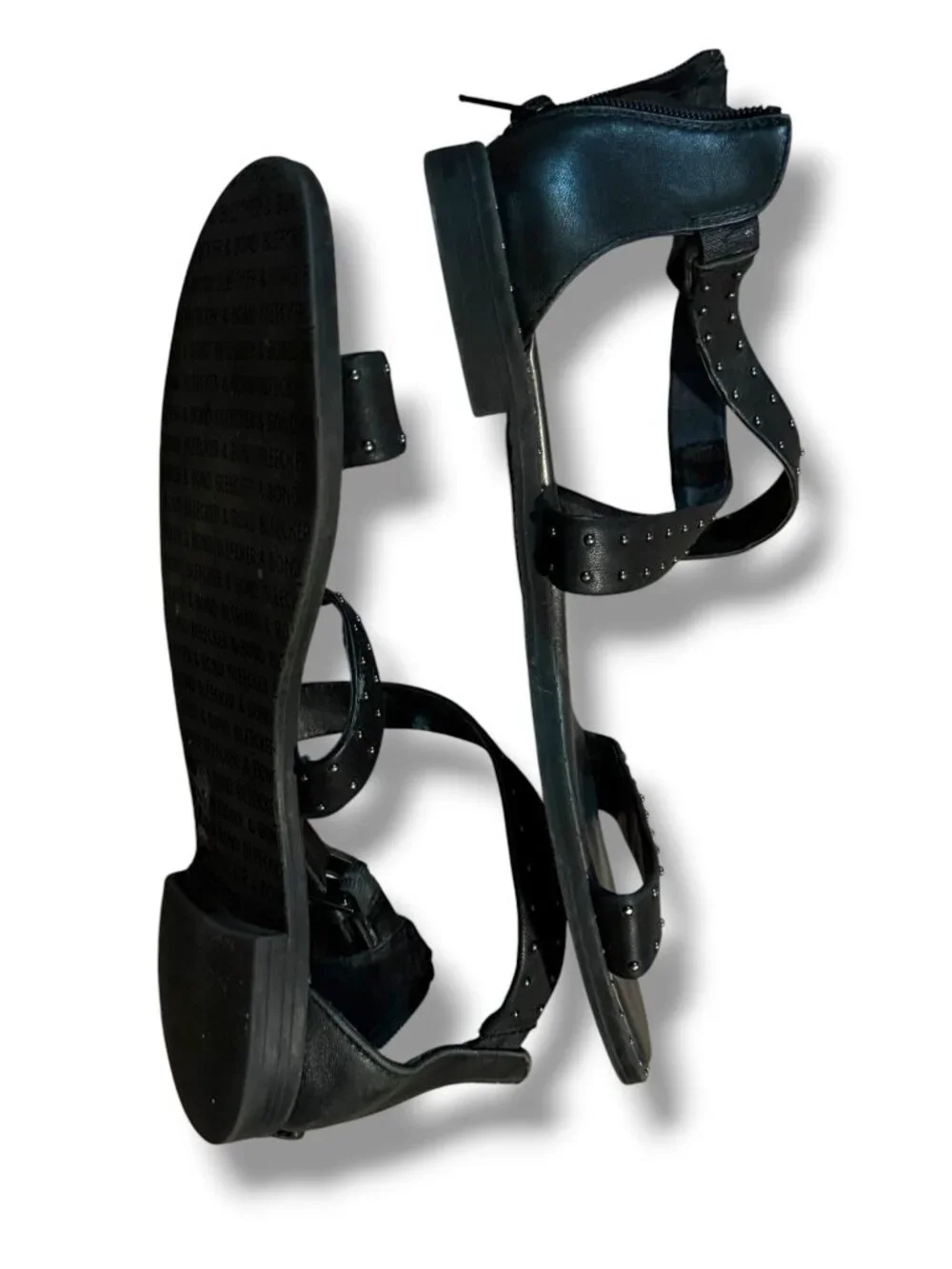 Rebecca Bond / FleecKer & Bond Studded Sandals – Black – Size 9.5M